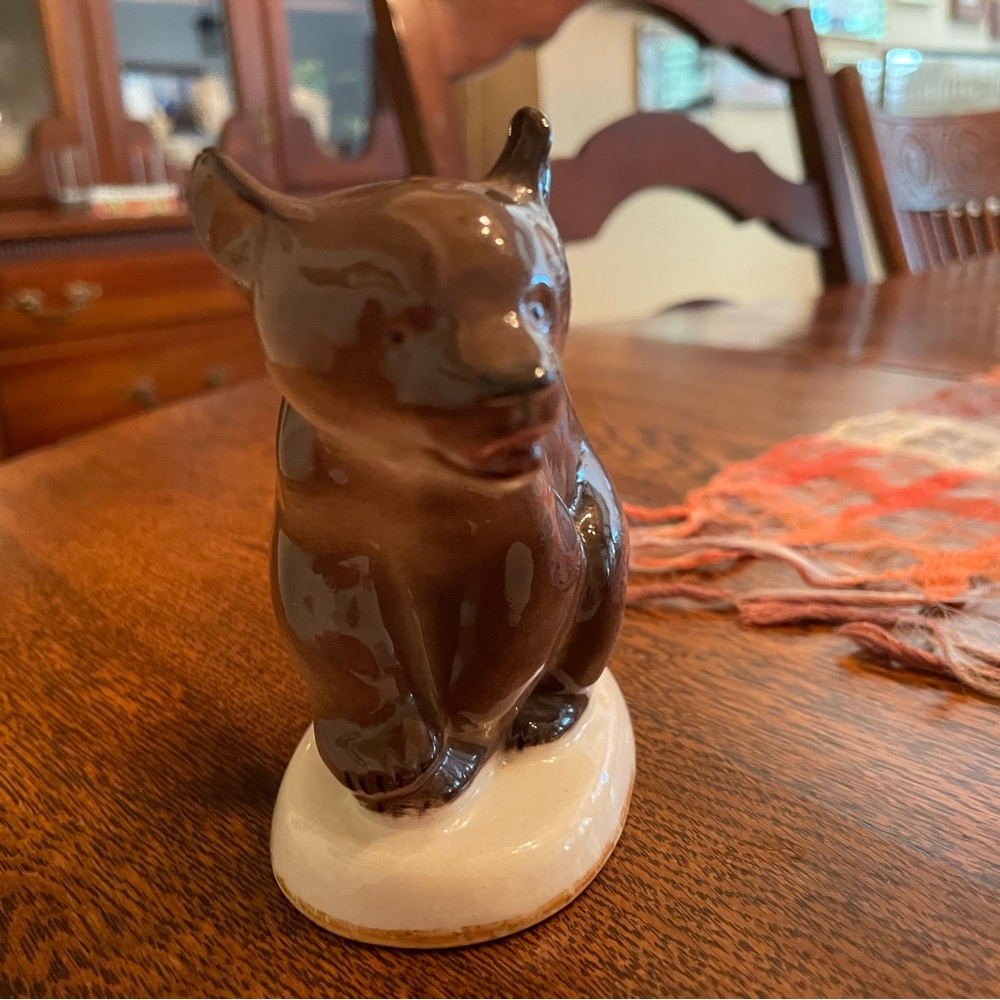 Brown Ceramic Bear Figurine